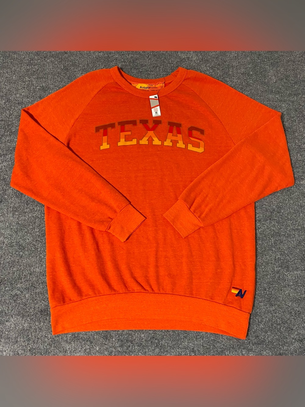 Aviator Nation Texas Longhorns Crew Fleece Pullover Unisex 2XL Shirt NWT